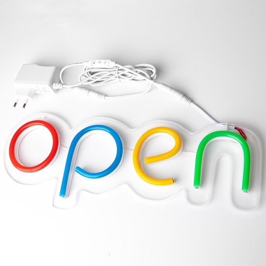 Неонова вивіска "OPEN", Mono, з контролером, 400х130мм