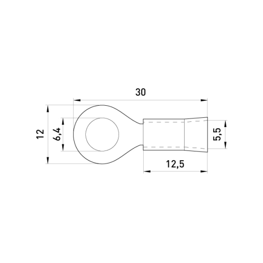 s1036052 Наконечник кільцевий 2.5-4 мм², чорний, ізол., e.terminal.stand.rv3.3,5.6.black, E.Next