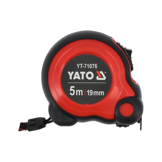 YT-71076 Рулетка 5м, 19мм, зі сталевою стрічкою і нейлоновим покриттям, подвійне блокування, YATO