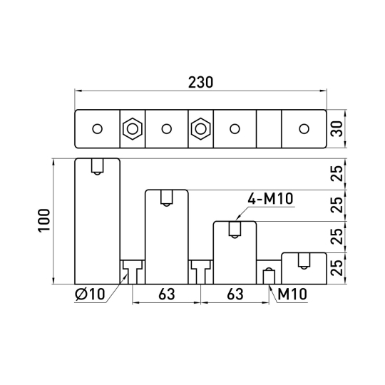 s054105 Ізолятор пластиковий ступінчатий, e.step.cj4-40, 900A, червоний, E.Next