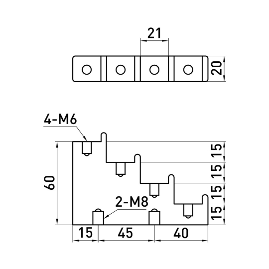 s054101 Ізолятор пластиковий ступінчатий, e.step.ct4-20, 300A, червоний, E.Next