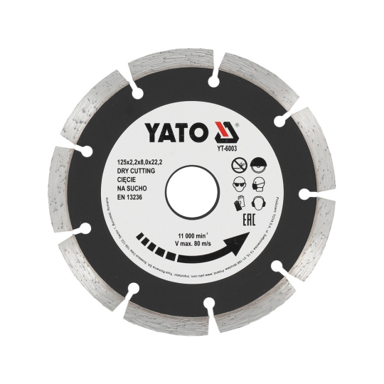 YT-6003 Диск алмазний сегментний D = 125мм, 22.2мм, SEGMENT, YATO