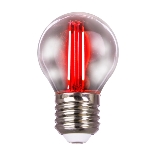 Лампа світлодіодна FILAMENT G45 2W E27 VELMAX червона
