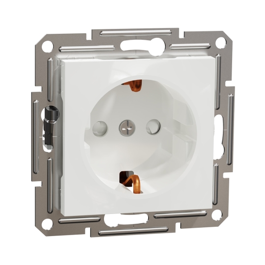 EPH2970221 Розетка з з.к. і шторками, біла, ASFORA, Schneider Electric