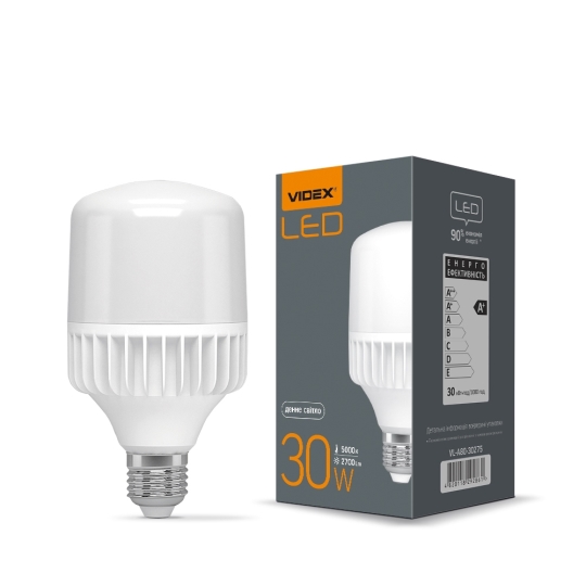 Лампа свiтлодiодна A80 30W E27 5000K 220V VIDEX
