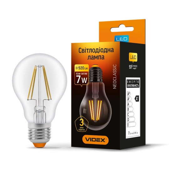 Лампа світлодіодна LD FILAMENT A60F 7W E27 VIDEX