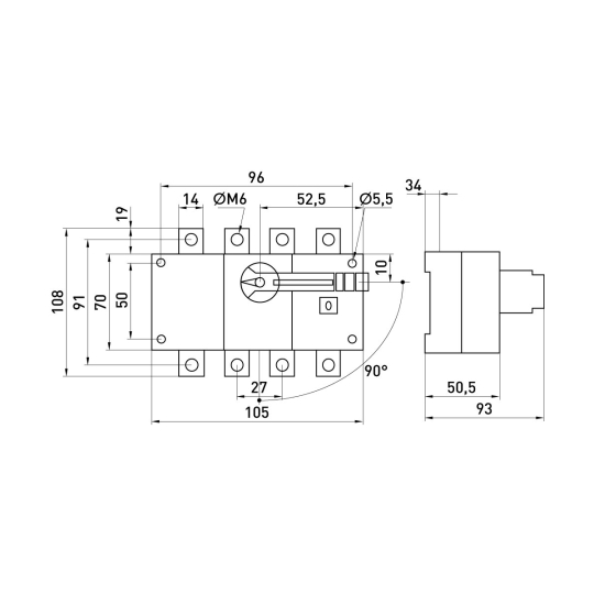 i089001 Вимикач навантаження 3P 100А, e.industrial.lbs.1-0.3.100, E.Next