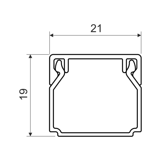 LHD 20X20_FD Короб пластиковий 20х20мм, 2м, чорний, Kopos (ціна за 1м)