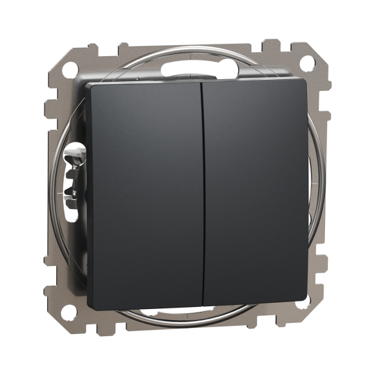 SDD114108 Вимикач 2кл. прохідний, чорний, Sedna Design, Schneider Electric