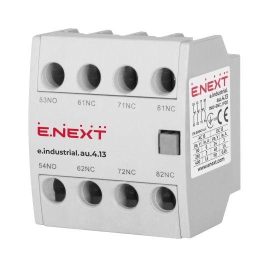 i0140008 Додатковий контакт 1no+3nc для контакторів, e.industrial.au.4.13, E.Next