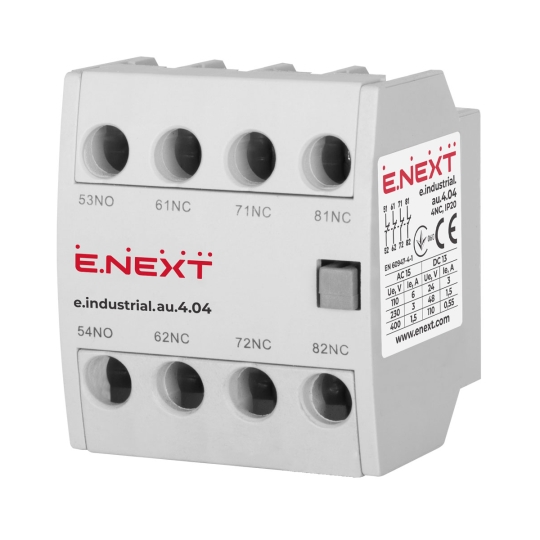 i0140009 Додатковий контакт 4nc для контакторів, e.industrial.au.4.04, E.Next
