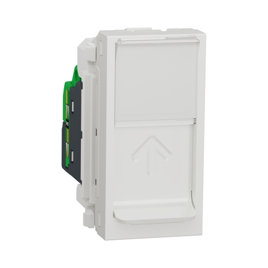 NU341018 Розетка комп'ютерна RJ45, 1 модуль, Cat.5E, біла, New Unica, Schneider Electric