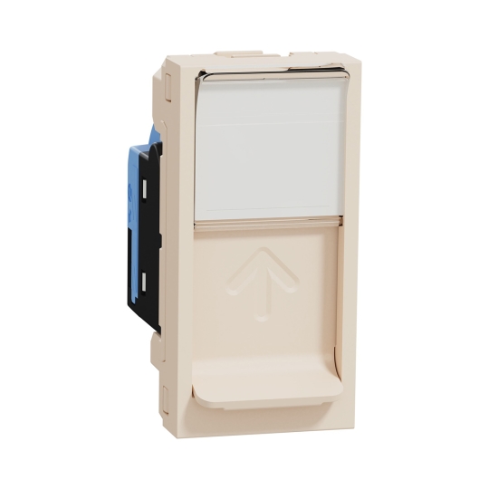 NU341044 Розетка комп'ютерна RJ45, 1 модуль, Cat.5E, бежева, New Unica, Schneider Electric