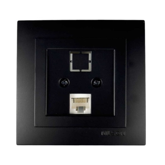 24381044 Розетка комп'ютерна RJ45, Cat.5E, чорна матова, Touran, Nilson