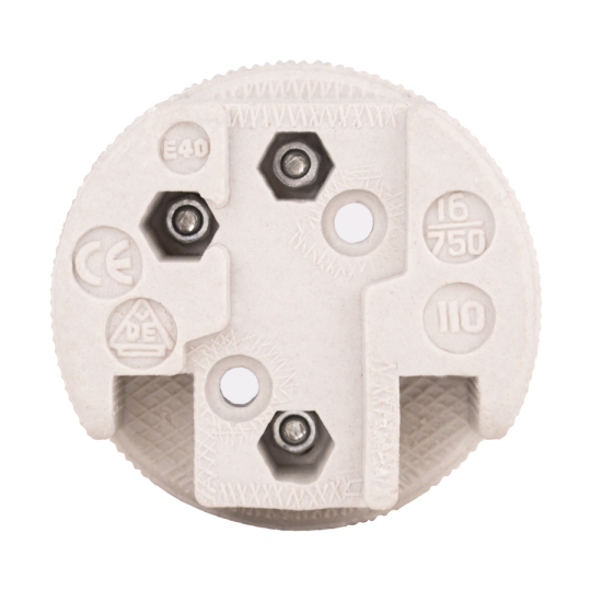 s9100056 Патрон Е40, керамічний, білий, e.lamp socket.Е40.cer, E.Next