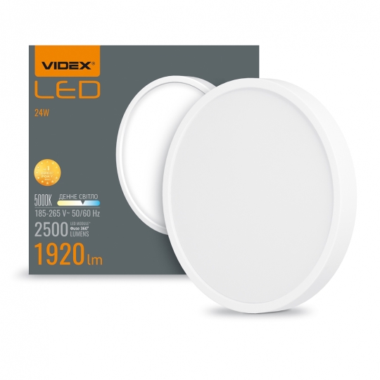 VL-DLRS-245 Світильник точковий накладний VIDEX, 24W, 5000K, круг, білий