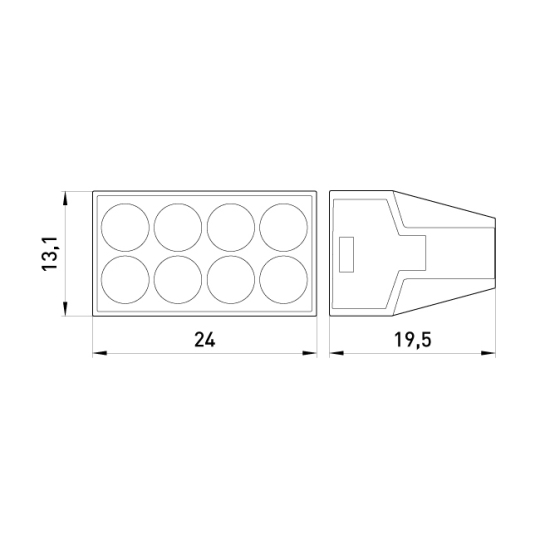 p0670004 Клемна колодка 8х2,5 мм² самозажимна, e.lc.pro.ac.8, E.Next