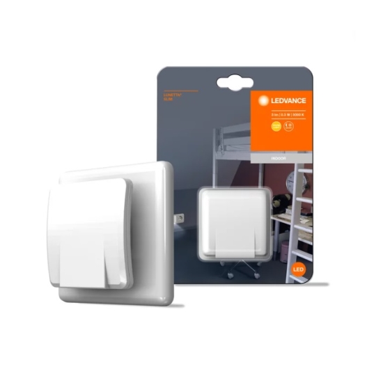 Світильник нічник-розетка Lunetta Slim Square, 0,3 Вт LED білий, Ledvance