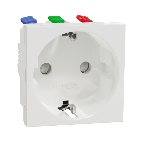 NU305718 Розетка з з.к. і шторками, біла, New Unica, Schneider Electric