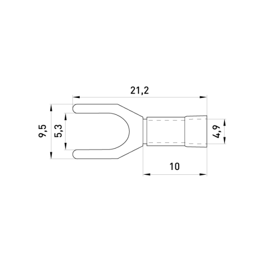 s2036025 Наконечник вилковий 1.5-2.5 мм², синій, ізол., e.terminal.stand.sv.2.5.blue, E.Next