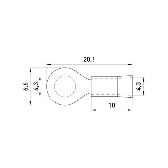 s1036003 Наконечник кільцевий 0.5-1.5 мм², чорний, ізол., e.terminal.stand.rv1.1,25.4.black, E.Next