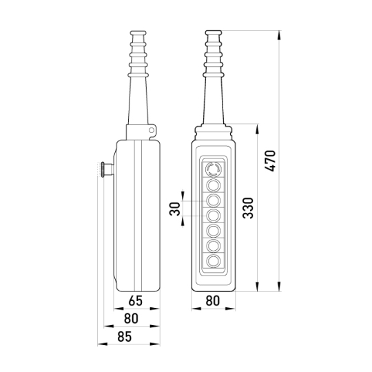 s007014 Тельферний пост e.cs.stand.xac.a.6813, шестикнопковий з кнопкою стоп Enext