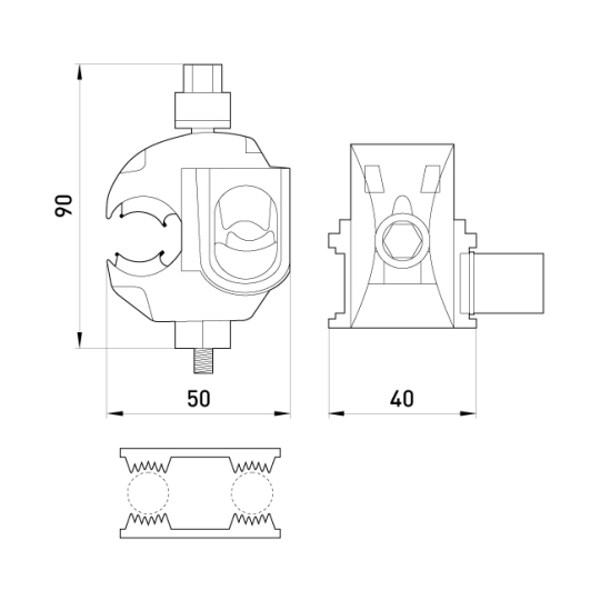 p028009 Затискач проколюючий для СІП 16-50/16-50, e.pricking.clamp.pro.16.50.16.50, E.Next