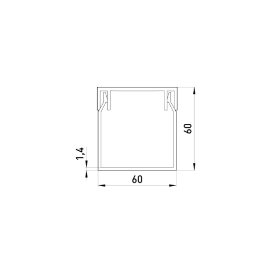 s033018 Короб пластиковий 60х60мм, 2м, білий, е.trunking.stand.60.60, E.Next (ціна за 1м)