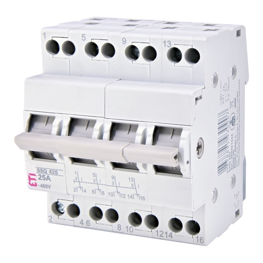 2421444 Перемикач на DIN-рейку на три положення SSQ 425, 4p, 25A, ETI