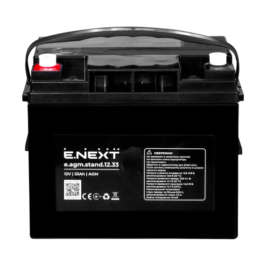 s072005 Акумуляторна батарея e.agm.stand.12.33 12В, 33Аг, AGM Enext