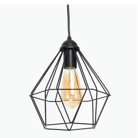Підвісний світильник 1xE27 чорний Crystal P235 Black Atmolight