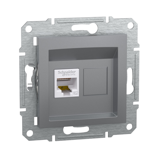 EPH4300162 Розетка комп'ютерна RJ45, Cat.5E, сталь, ASFORA, Schneider Electric