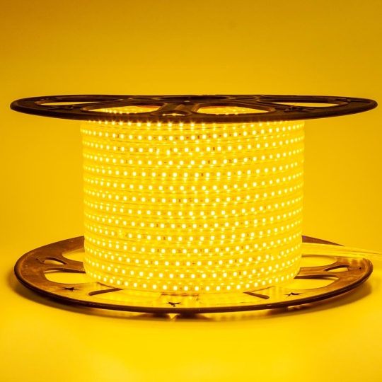 Світлодіодна стрічка 220V жовта, 6W, 10х6мм, IP65, smd2835, AVT (бухта/50м)