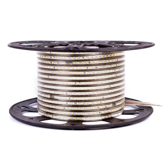 Світлодіодна стрічка 220V тепла біла, 6W, 10х6мм, IP65, 2700-3500K, smd2835, AVT (бухта/50м)