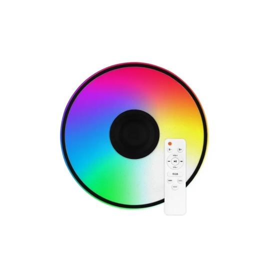 Світильник LED smart з музикою 80W, RGB, круг з пультом BT APP Biom