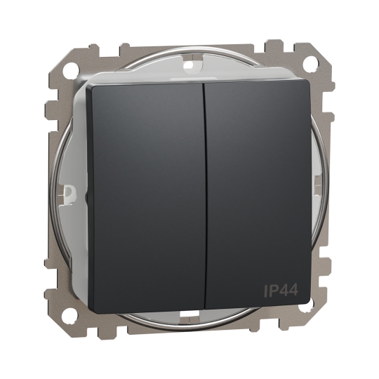 SDD214105 Вимикач 2кл., IP44, чорний, Sedna Design, Schneider Electric