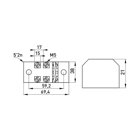 p056015 Клемна колодка захищена e.tc.protect.45.3, 45А, 3 полюса, E.Next