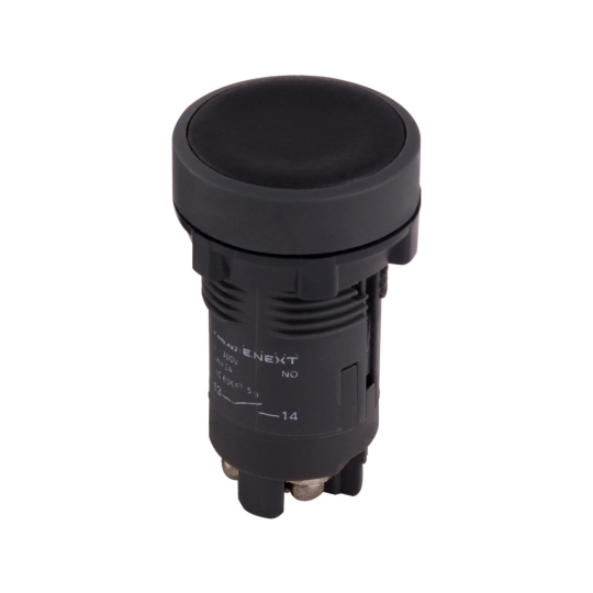 p0810125 Кнопка пластикова без фіксації e.mb.ea21 чорна, 1NO Enext