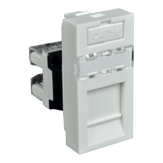 QD 45x22.5-RJ45_HB Розетка комп'ютерна 45х22.5, Cat5E, біла, Kopos