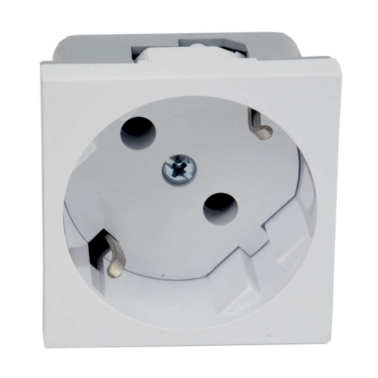 QS 45x45_HB Розетка модульна 45х45, з заземленням, біла, Kopos