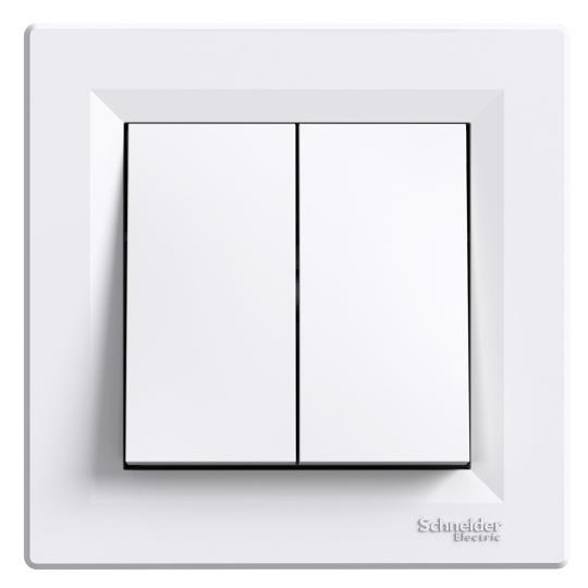 EPH0600121 Вимикач 2кл. прохідний, білий, з рамкою, ASFORA, Schneider Electric