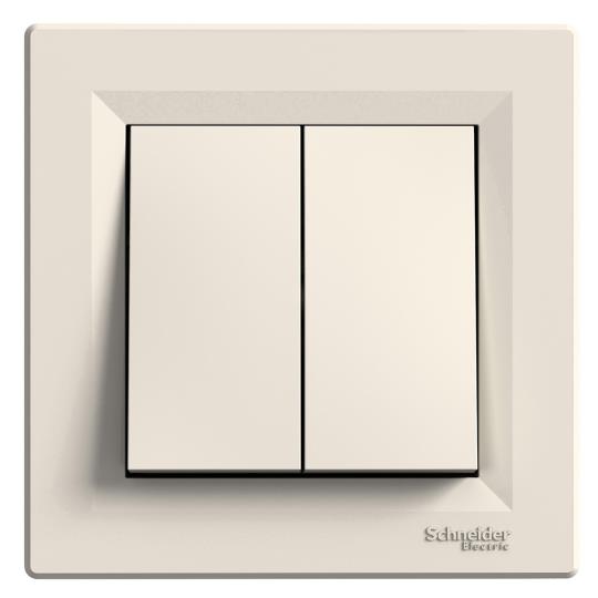 EPH0600123 Вимикач 2кл. прохідний, кремовий, з рамкою, ASFORA, Schneider Electric