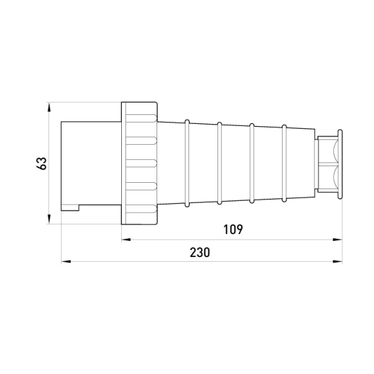 p011006 Силова вилка переносна 4р, 63А, IP67, e.plug.pro.4.63, E.Next