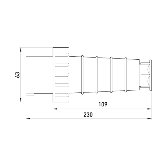 p011009 Силова вилка переносна 5р, 63А, IP67, e.plug.pro.5.63, E.Next