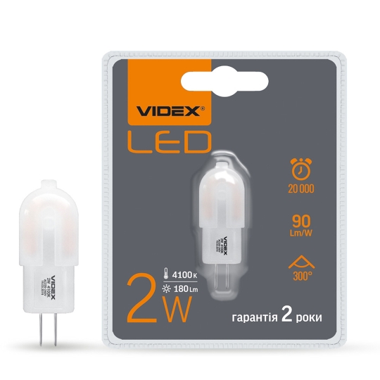Лампа свiтлодiодна капсульна G4e 2W G4 4100K 220V VIDEX