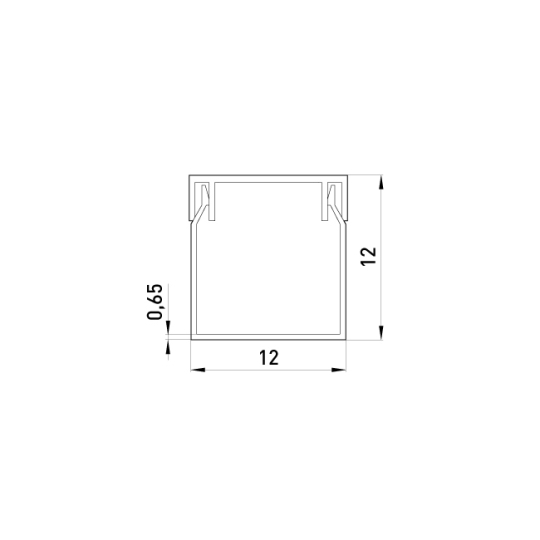 s033001 Короб пластиковий 12х12мм, 2м, білий, е.trunking.stand.12.12, E.Next (ціна за 1м)