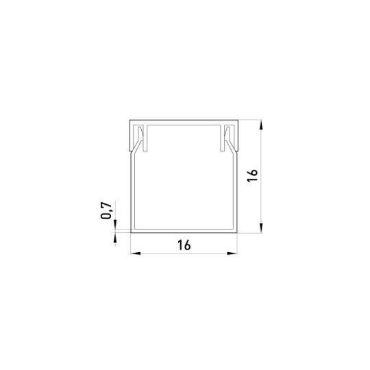 s033003 Короб пластиковий 16х16мм, 2м, білий, е.trunking.stand.16.16, E.Next (ціна за 1м)