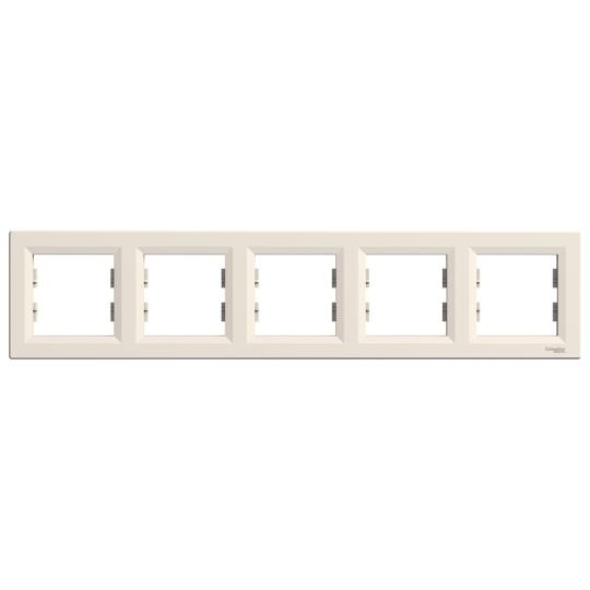 EPH5800523 Рамка п'ятимісна горизонтальна, кремова, ASFORA, Schneider Electric