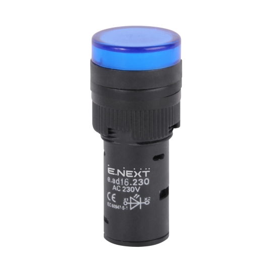 s009016 Арматура світлосигнальна e.ad16.230.blue Д16мм 230В АС синя Enext