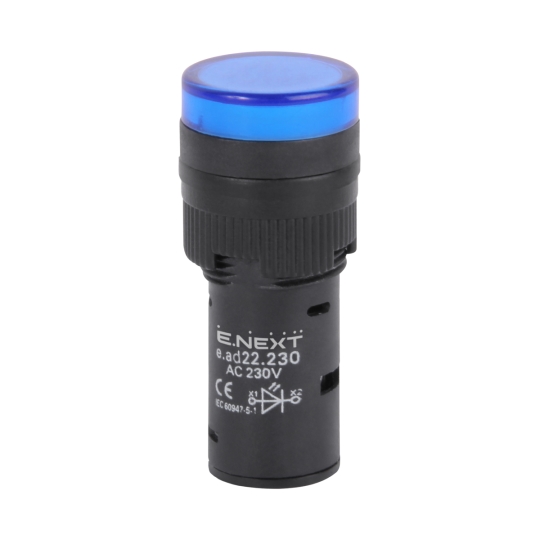 s009025 Арматура світлосигнальна e.ad22.230.blue Д22мм 230В АС синя Enext